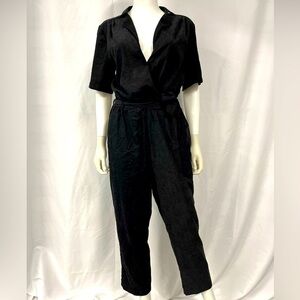 Lira Black Plunge Airy Posh Minimalist Fashion Trendy Viral Romper Jumpsuit M